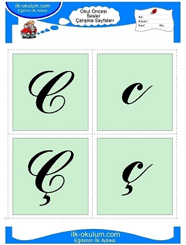 Çocuklar İçin Ses Kartları Çalışma Sayfaları 